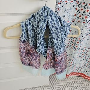 Boho paisley scarf almost new condition blues and pinks. Lightweight pol…